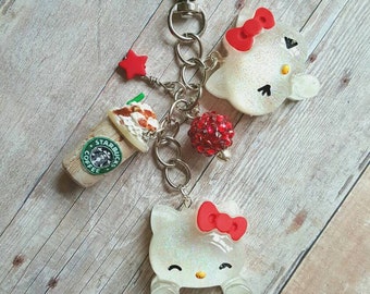 Hello Kitty Planner Charm, Hello Kitty Purse Charm, Christmas Planner Charm, Christmas Purse Charm, Holiday Planner Charm