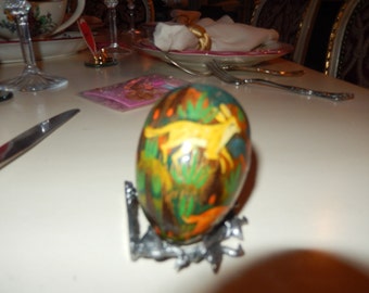 HAND PAINTED EGG with Animals