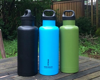 Custom Engraved bottle - 32 oz insulated stainless steel water bottle - custom engraving of your text or graphic - insulated water bottle
