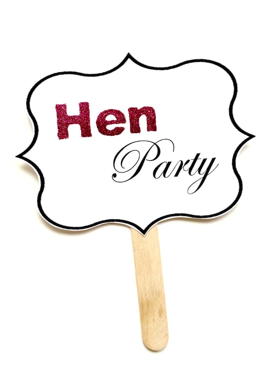 1 Hen Party Glitter Frame Sign Hen Bachelorette by BHWDesign