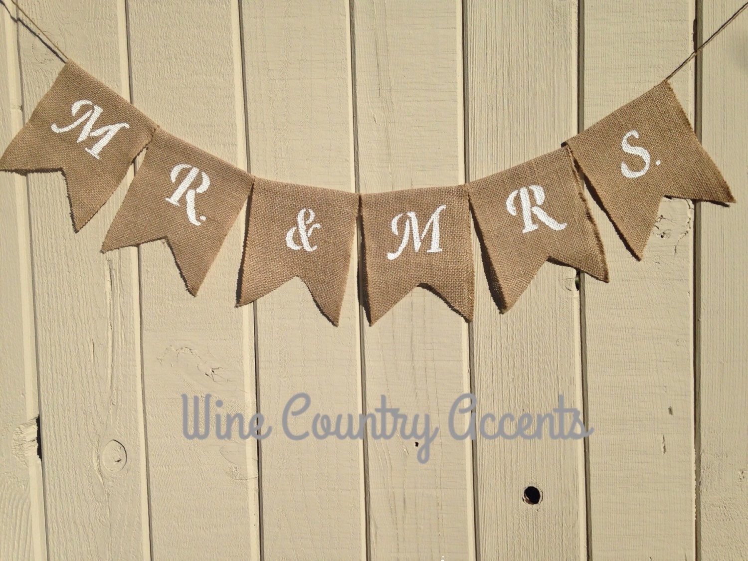 Wedding Banner. Burlap Banner. Rustic Wedding Decor. Shabby
