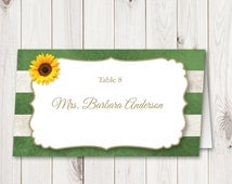 Unique sunflower place card related items | Etsy