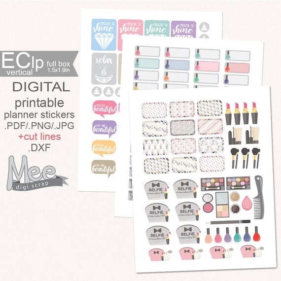 printable beauty planner stickersnail polish by meedigiscrap