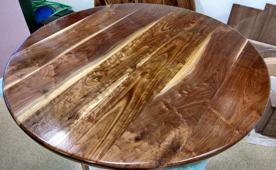 Black Walnut Round Table Top Finished & by SelectWoodWorks