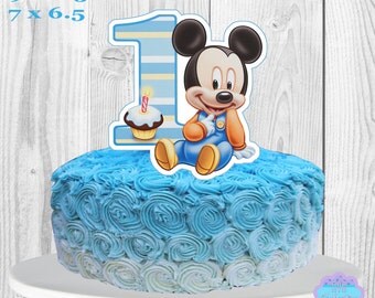 Baby Mickey Mouse Cake Topper PRINTABLE, You Print