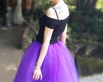 Purple tulle skirt Tulle circle skirt Purple tutu Tulle Women tulle skirt Princess skirt Short skirt Purple circle skirt 50s style skirt