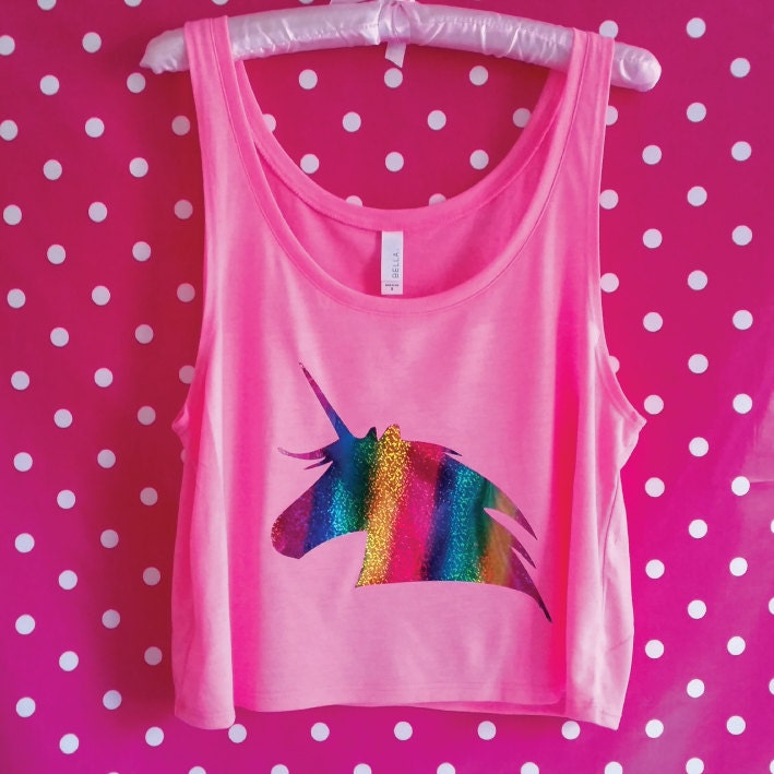 Rainbow Unicorn Tank Top. Cute Unicorn Tank. Beach Tank.
