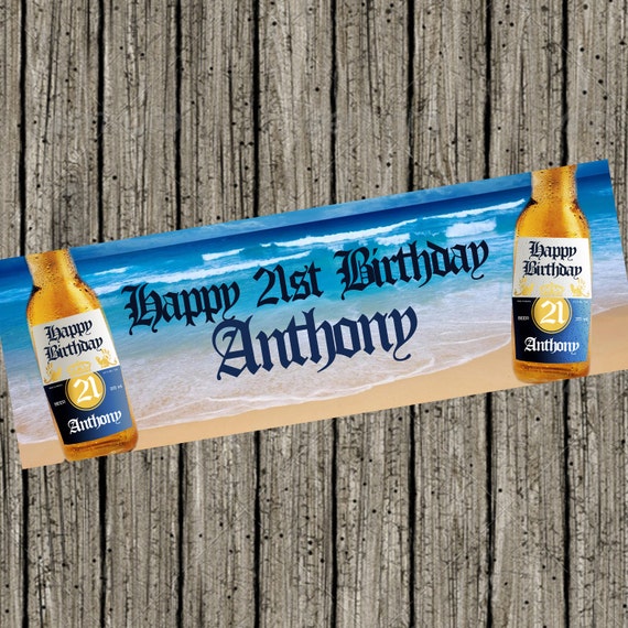  Corona  Beer  Beach Digital Birthday Banner  6ft x 2ft