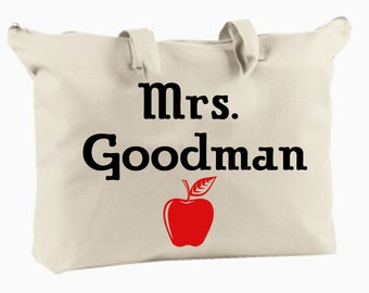 Personalized Teacher Tote Bag