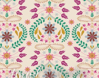 Woven Fabric - Embroidery’s Fortune Rose - Fat Quarter Yard +