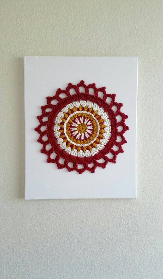 Wall Art Mandala Wall Hanging Crochet Canvas Crochet 