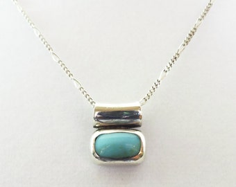 Items similar to Vintage Sterling Silver & Turquoise Necklace - Jewelry