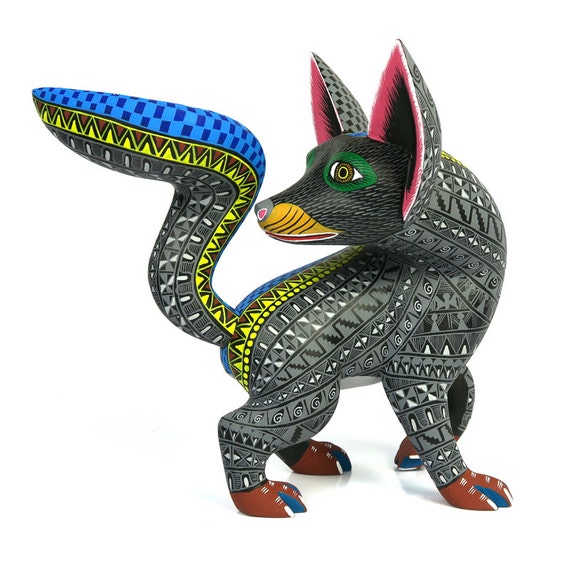 CURIOUS FOX Oaxacan Alebrije Wood Carving Handcrafted Mexican