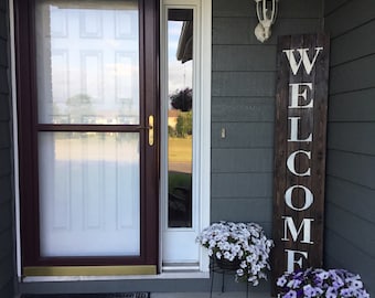Oversized Front Door Front Patio Rustic "Welcome" Pallet Sign