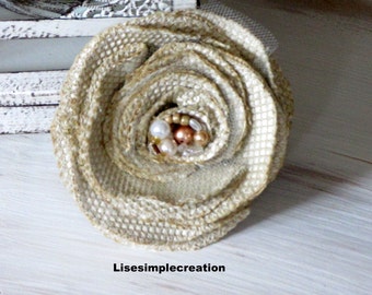Shabby chic fabric flowers, Cottage chic fabric flowers, Wedding flowers, Romantic decor, Home decor, Fabric flowers, Fleur de tissu, Fleur