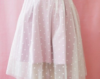 Tutú tulle skirt, romantic skirt, women, handmade, polka dots,