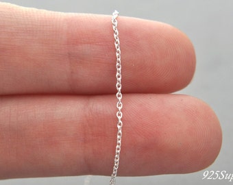 925 Sterling Silver Necklace Chain, Silver Chain, Silver Necklace, Flat Cable Chain, Round Cable Chain, Silver Chain, Necklace Chain