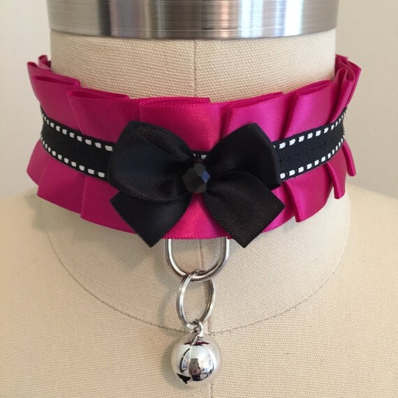 Hot Pink Kitten Play Collar Cosplay Collar by TheFlirtyKitten