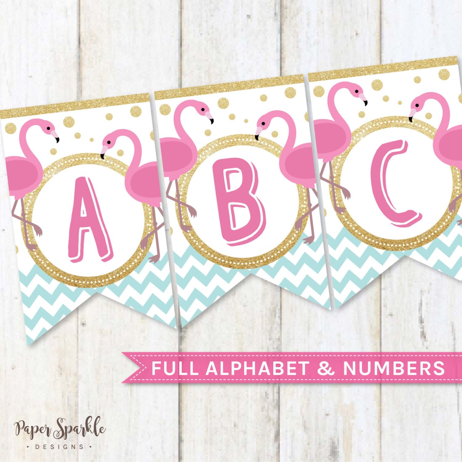 Flamingo banner Flamingo bunting Flamingo garland Flamingo