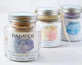 Effervescent Therapeutic Salts-Bath Salts - Spa - Foot Soak- Bath Soak - Detox - All Natural - Relaxing -Detoxifying- Therapeutic - Skin Ca