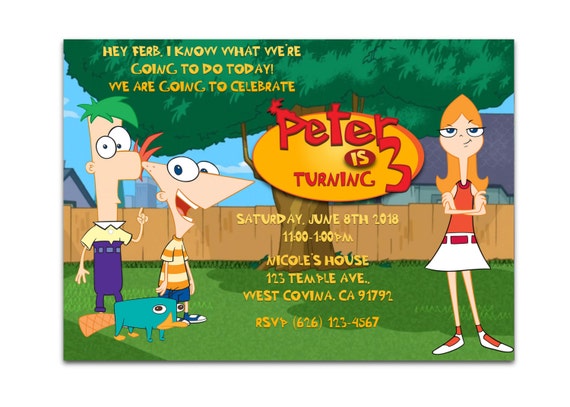 Phineas And Ferb Birthday Invitations 6