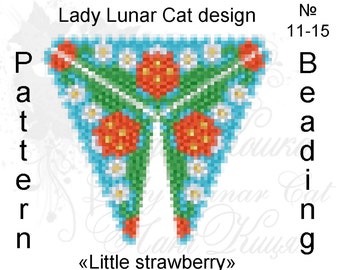 Strawberry peyote patterns, Triangle peyote pattern, Spring patterns, Summer patterns, Beading patterns, Seed beads patterns