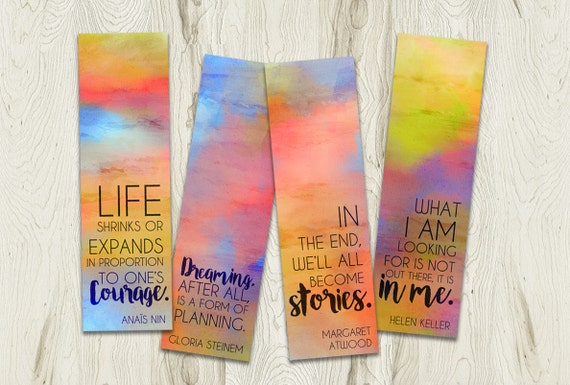 Printable Bookmarks Set Feminist Inspirational Quotes