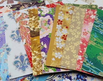 Japanese paper, mixed paper pack, Washi Paper, Origami Paper,Chiyogami, Yuzen, Scrap pack, Craft paper, Scrapbooking paper