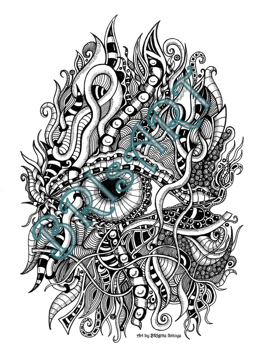 malvorlage zentangle zenzia auge 2 handmade by