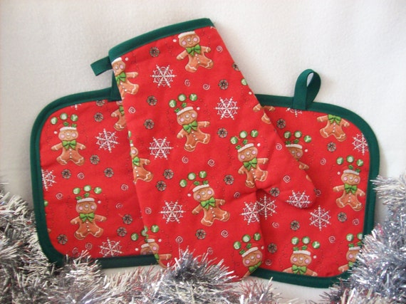 christmas ginger breadmen poinsettia pot holder sets christmas ginger breadmen poinsettia pot holder sets