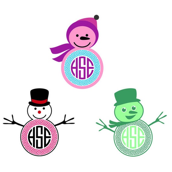 Download Greek Snowman Monogram Cuttable Designs SVG DXF EPS use with