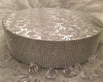 Cake Stand 6" To 18" Round Silver Gold Bling Rhinestone Riser, Platform, Separator for Wedding, Anniversary, Birthday, Quinceanera Event