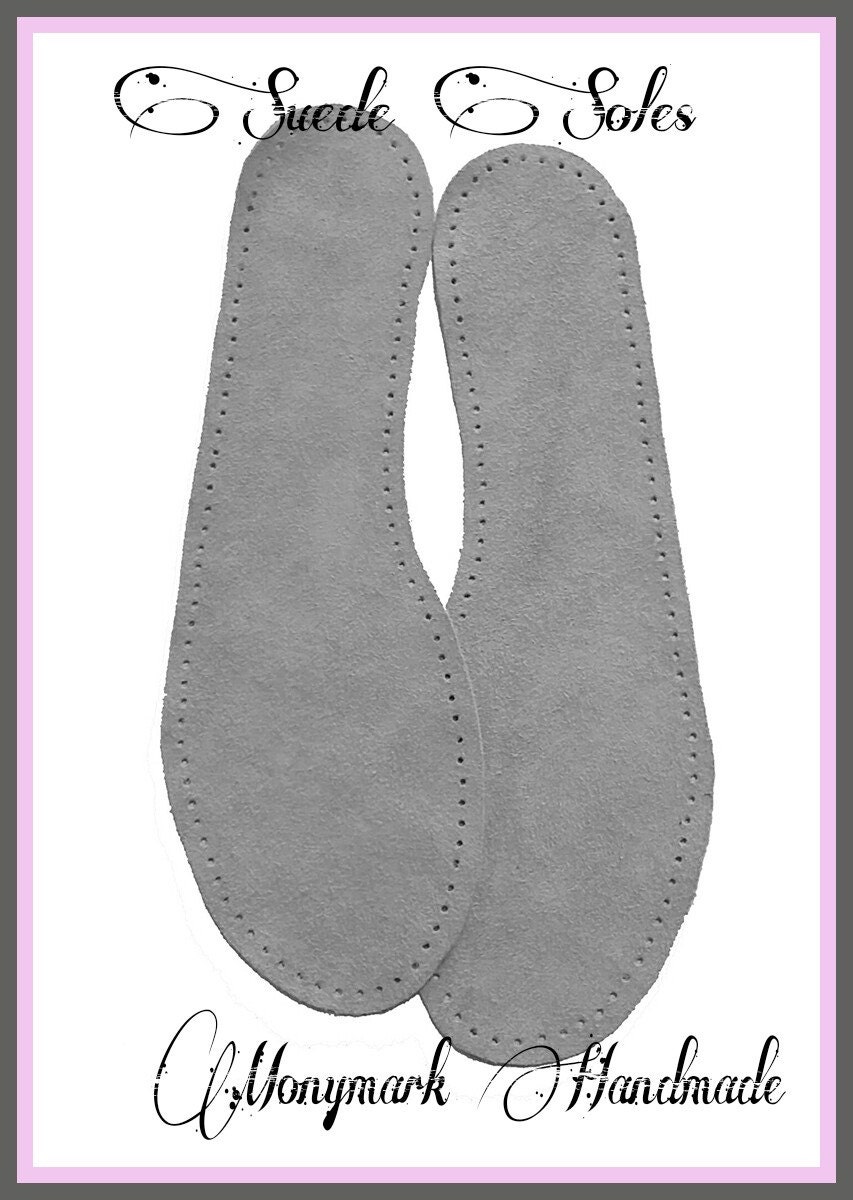 Suede Soles for slippers and booties // punched // for knit