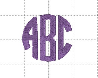 Tiny Circle Monogram Font for Embroidery Machine 1.5 inch and 2 inch sizes. Multiple formats.