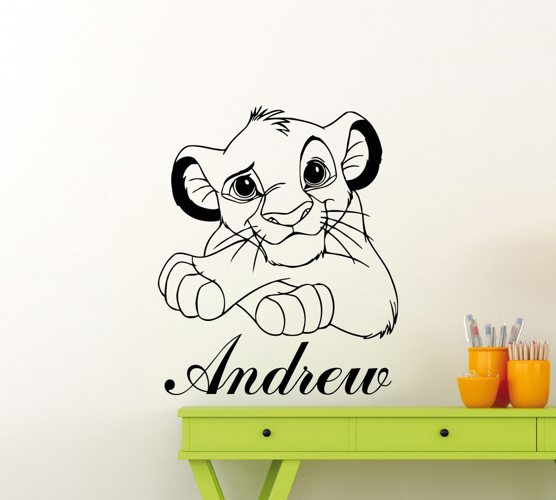 Personalisierte Simba König der Löwen Wand Aufkleber Custom