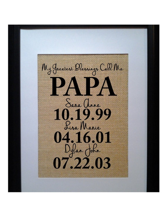 Christmas Gift for Papa Personalized Gift for by BeanTownBurlap