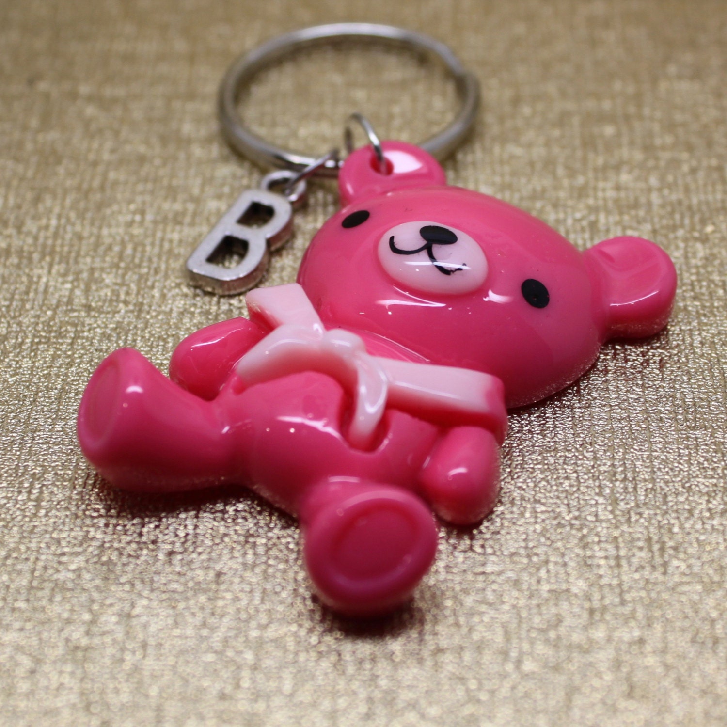 pink teddy bear keychain