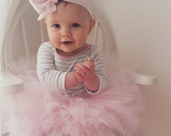 Fluffy tutu & headwrap set, baby's tutus, kids tutus, baby pink, pink, lemon, ivory, black, peach, lilac, grey, coral, cake smash photoshoot
