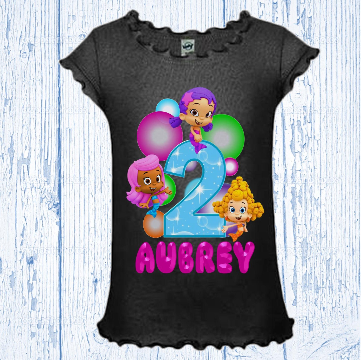 bubble guppies 1st birthday shirt