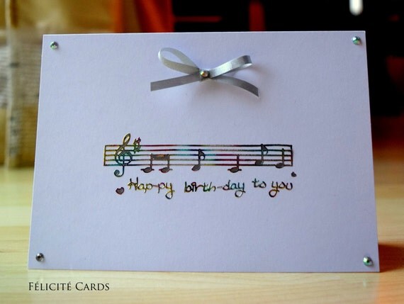 Items similar to Happy Birthday To You Card / Musical Score Happy ...