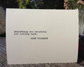 Items similar to Kurt Vonnegut Slaughterhouse Five Quote - Typewriter