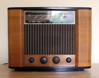 Vintage Working Radio Ferranti Wooden Furniture LW MW SW 1950s Antique