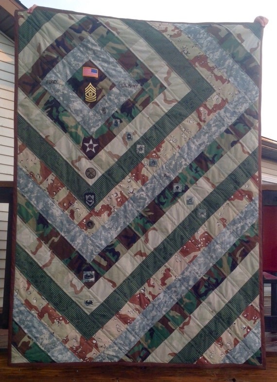 Items similar to Custom Military Uniform Quilt on Etsy