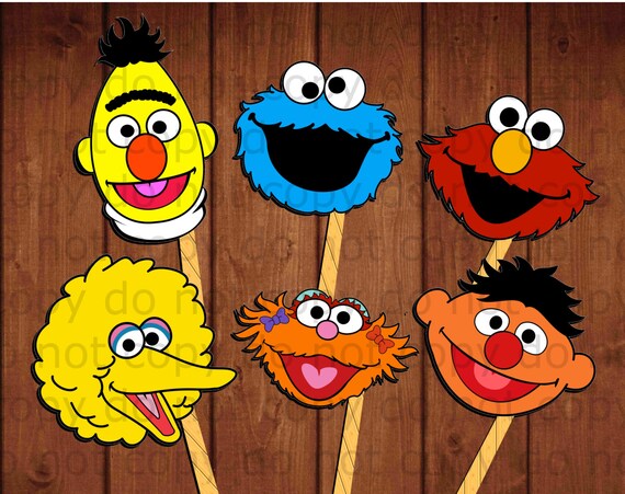 Sesame Street Photo Booth Props Masks Different Characters You | My XXX ...