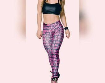 black and pink workout leggings