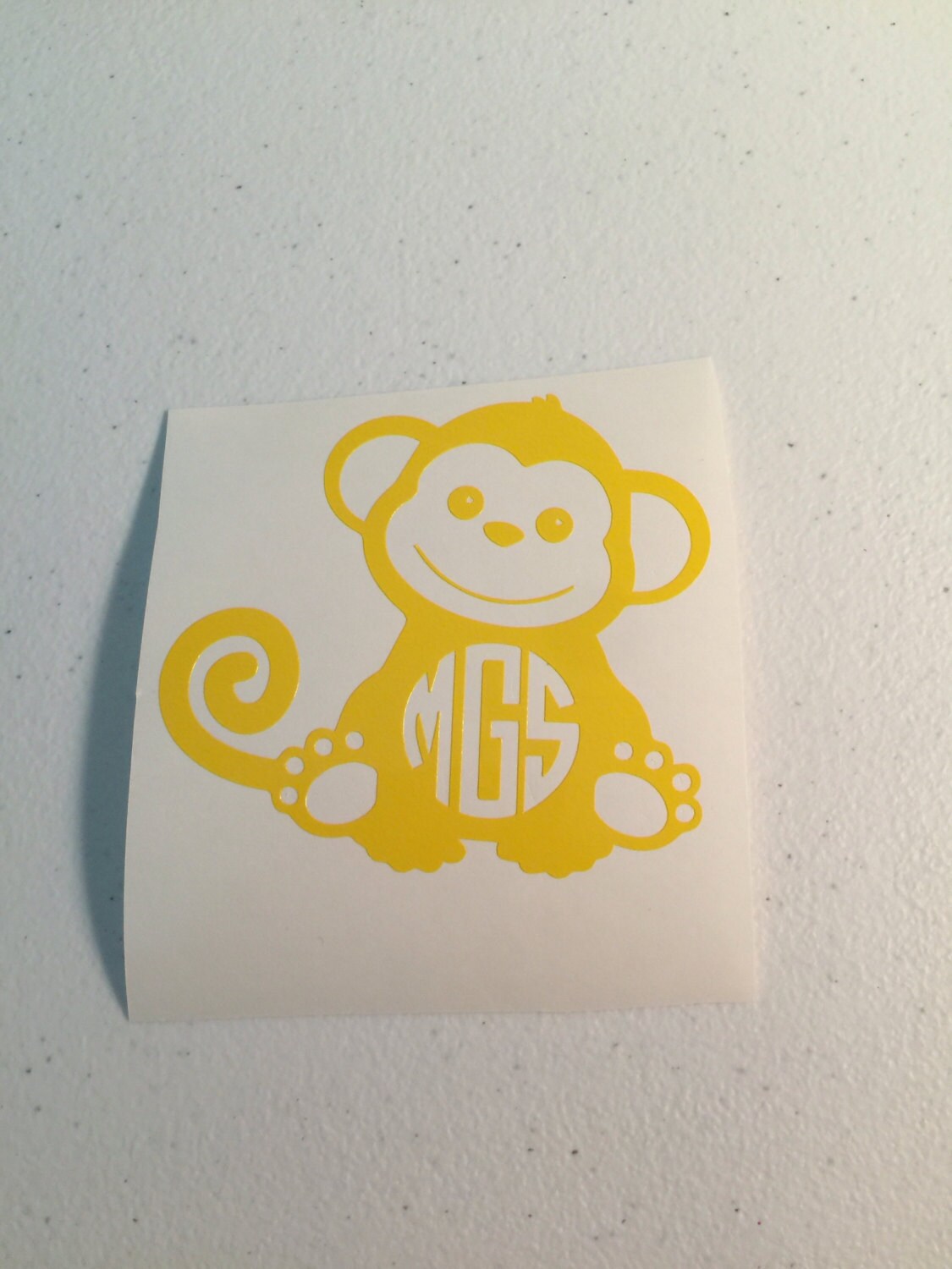 Monkey monogram cute monkey yeti decal cute animal monogram