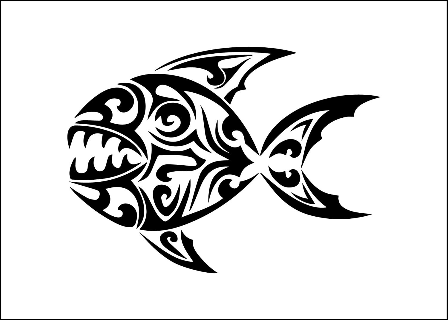 Download Tribal piranha digital download animal svg dxf eps ai