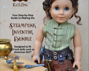 Steampunk Inventor Bundle Doll Clothes Pattern for 18 inch dolls - PDF
