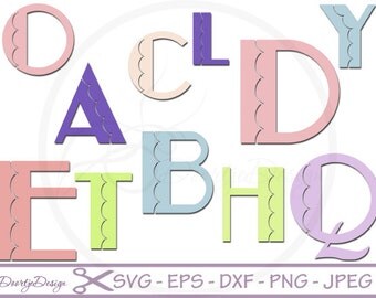 Svg Alphabet Curl, SVG Fonts Curl, cutting files, Alphabet cutouts DXF, Letters cut files, silhouette, svg files for cricut