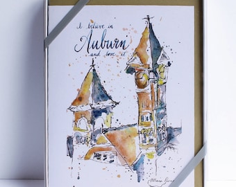 Auburn University Creed Notecard Gift Set – I Believe in Auburn– Samford Hall – University of Auburn